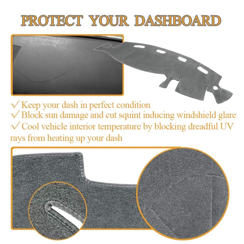 AKMOTOR Dash Cover Dashboard Cover Mat Pad for Dodge Ram 1998 1999 2000 2001 (Dark Gray) Y21 - Image 4